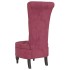Sillón de respaldo alto con botones terciopelo rojo