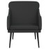 Sillón de cuero sintético negro 63x76x80