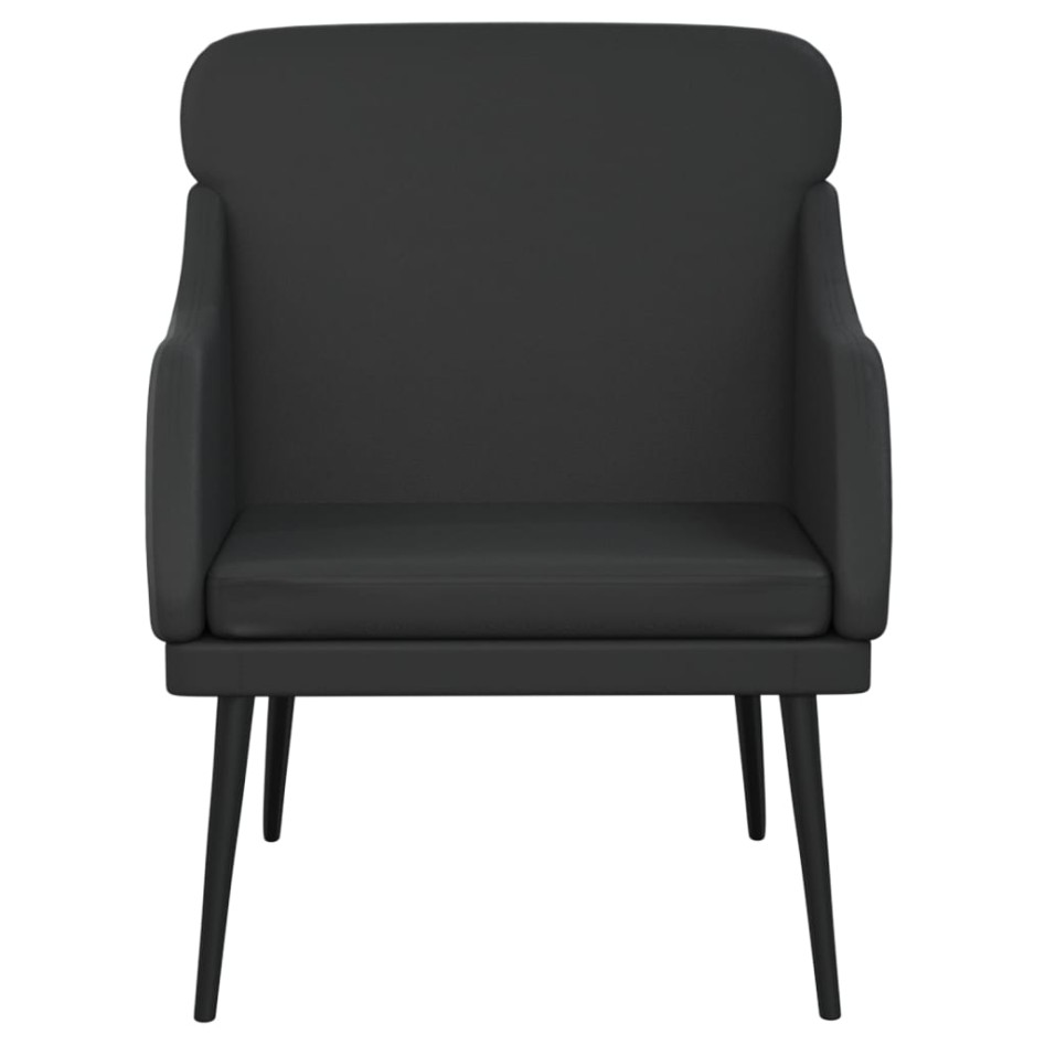 Sillón de cuero sintético negro 63x76x80