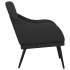 Sillón de cuero sintético negro 63x76x80