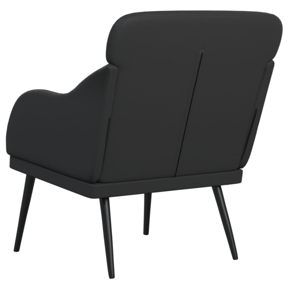 Sillón de cuero sintético negro 63x76x80