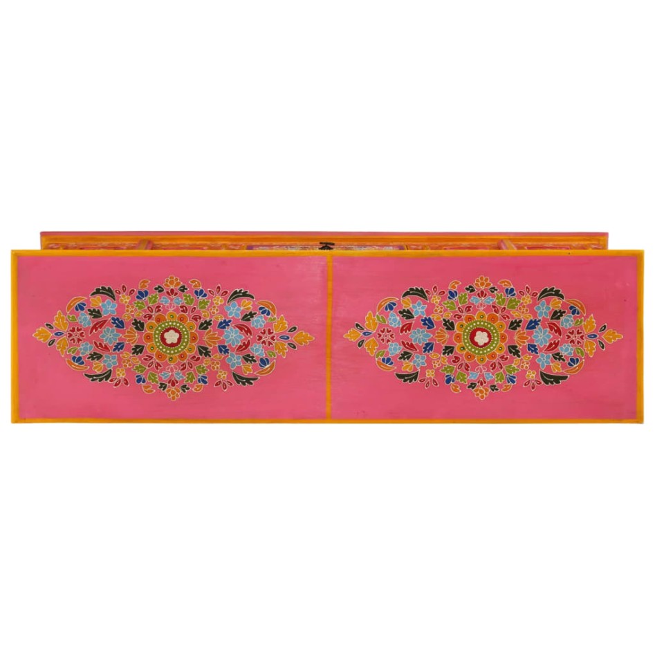 Mueble de TV madera maciza de mango rosa 110x30x40