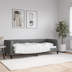 Sofá cama sin colchón tela gris oscuro 80x200