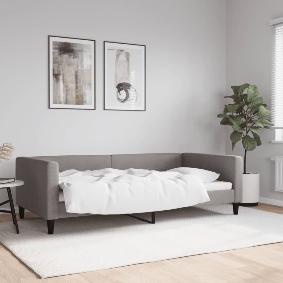 Sofá cama sin colchón tela gris taupe 100x200