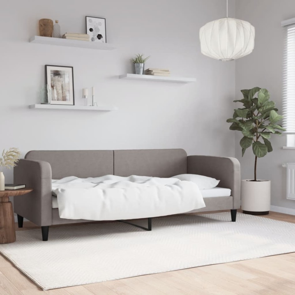 Sofá cama sin colchón tela gris taupe 80x200