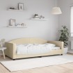 Sofá cama sin colchón tela crema 100x200 cm