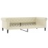 Sofá cama cuero sintético color crema 100x200