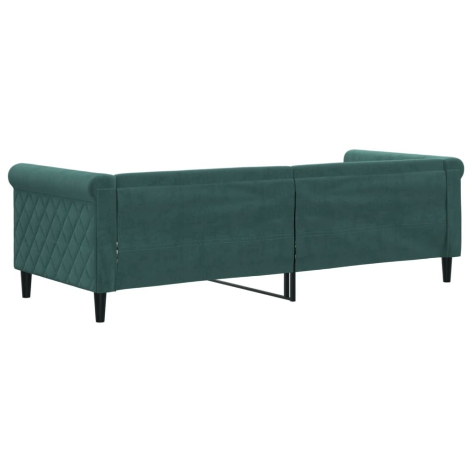 Sofá cama sin colchón terciopelo verde oscuro 80x200