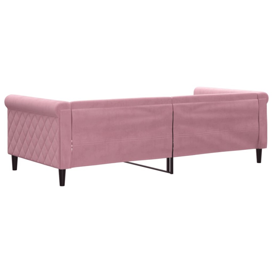 Sofá cama sin colchón terciopelo rosa 90x200