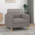 Sillón de tela gris taupé 60