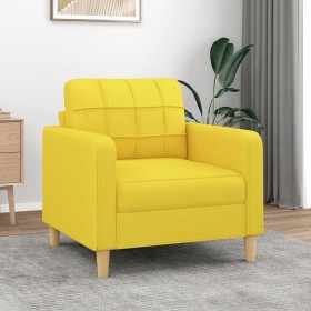 Sillón de tela amarillo claro 60