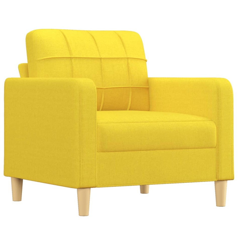 Sillón de tela amarillo claro 60