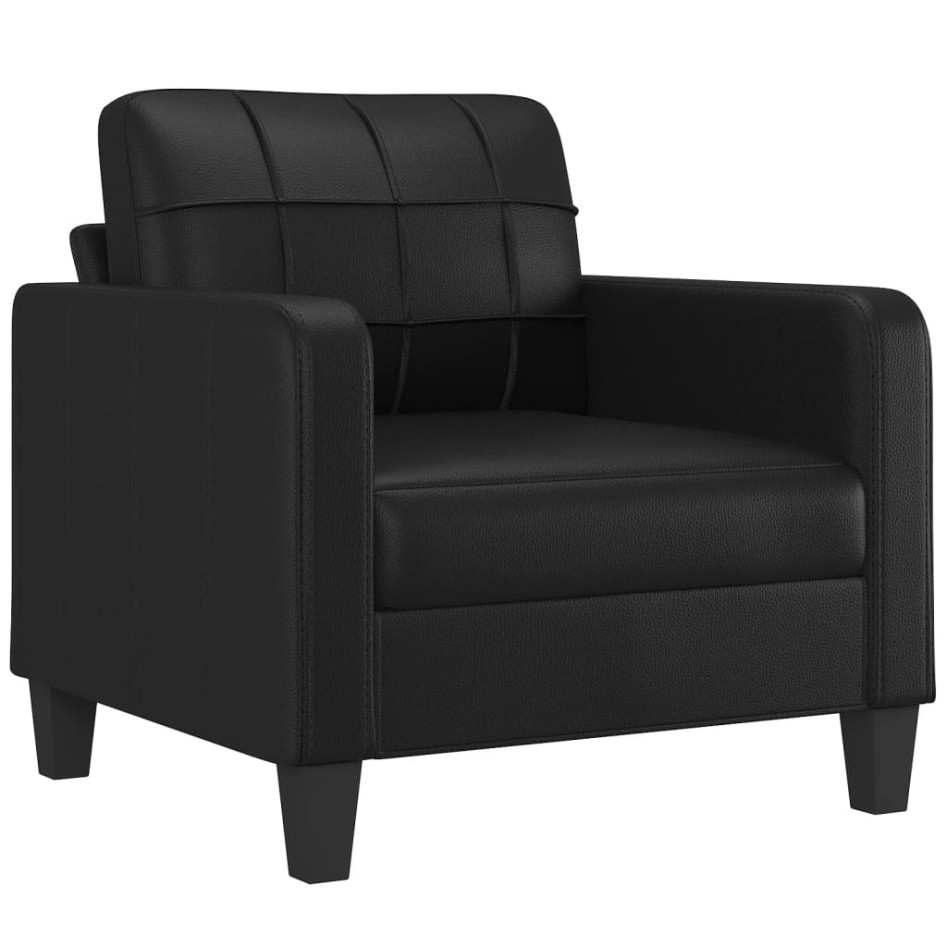 Sillón cuero sintético negro 60