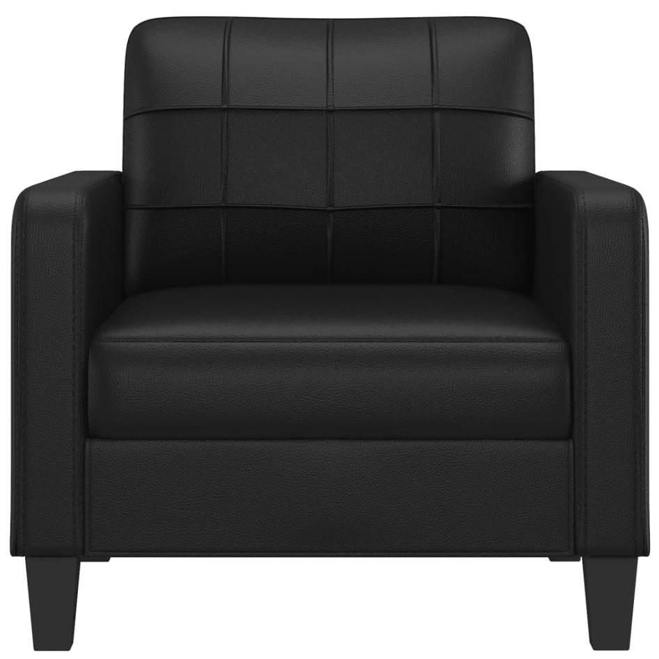 Sillón cuero sintético negro 60