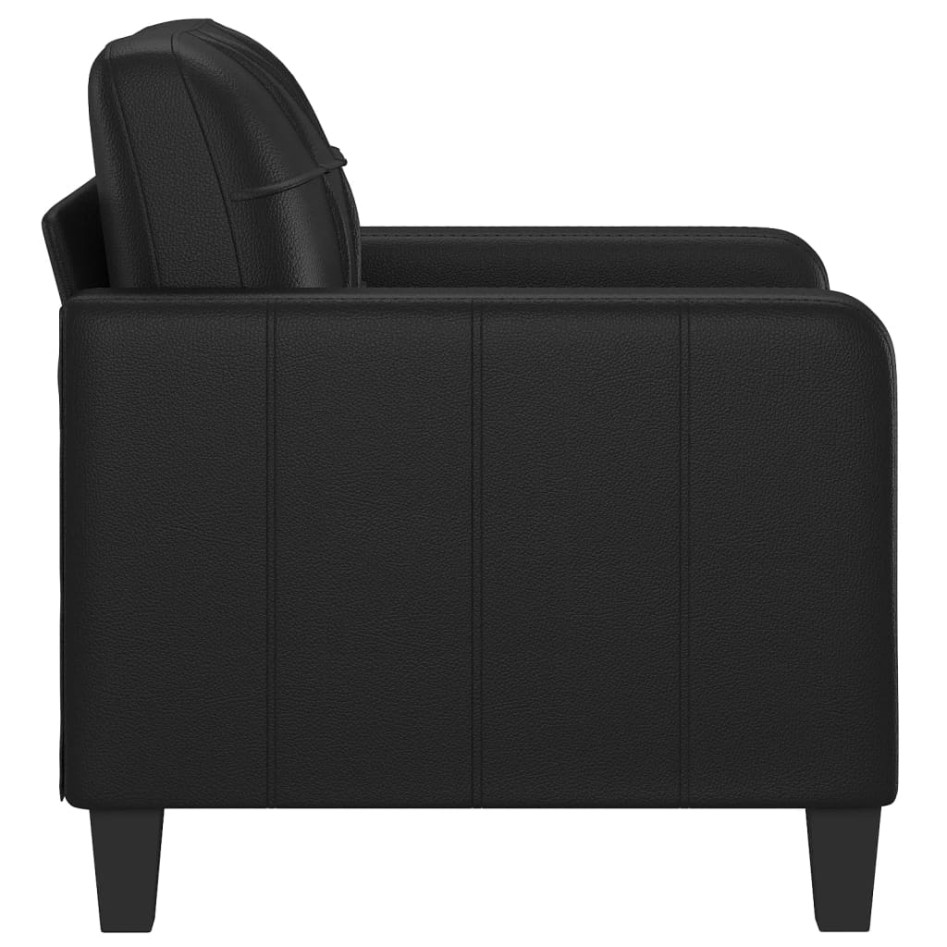 Sillón cuero sintético negro 60