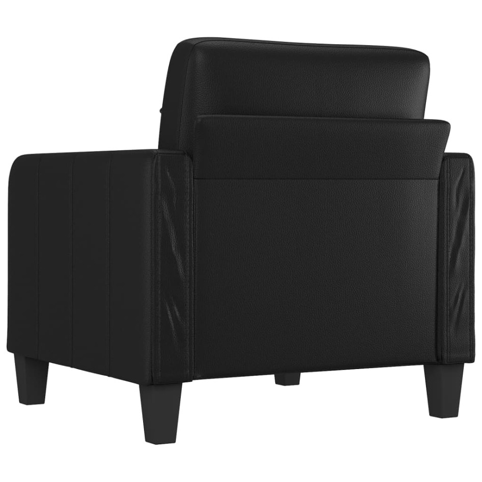 Sillón cuero sintético negro 60