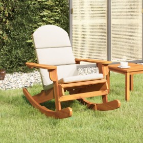 Silla mecedora Adirondack con cojines madera maciza
