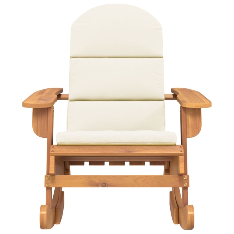 Silla mecedora Adirondack con cojines madera maciza