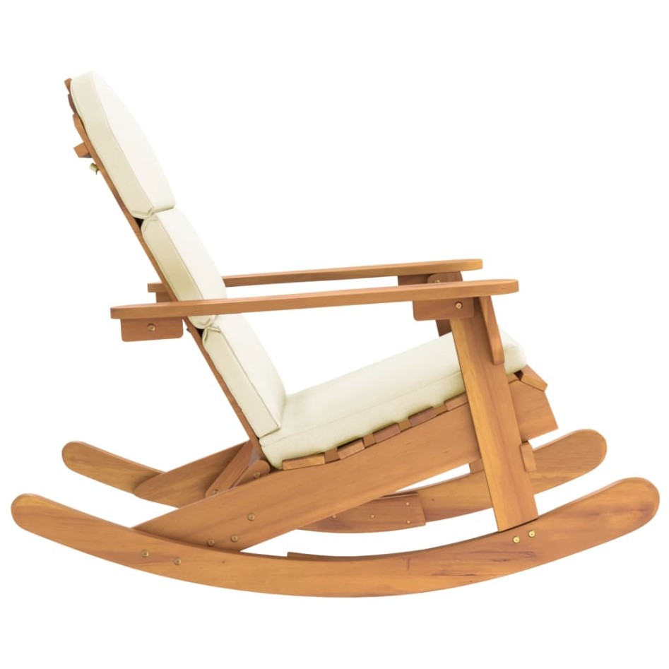 Silla mecedora Adirondack con cojines madera maciza