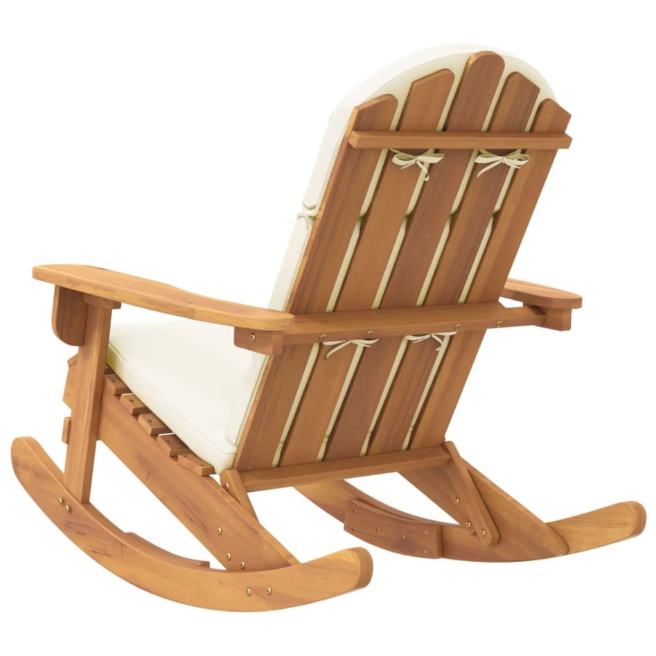 Silla mecedora Adirondack con cojines madera maciza