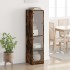 Aparador con puertas de vidrio roble ahumado 35x37x142