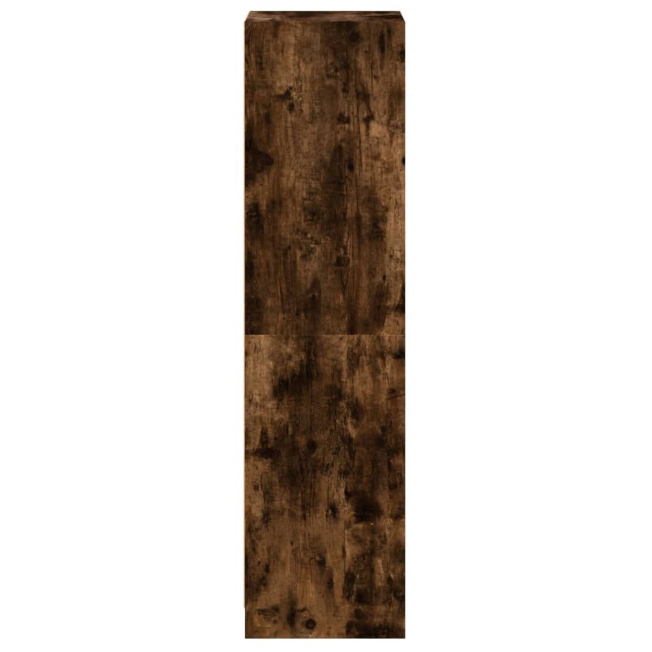 Aparador con puertas de vidrio roble ahumado 35x37x142