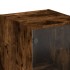 Aparador con puertas de vidrio roble ahumado 35x37x142