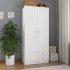 Armario de madera de ingeniería blanco 80x52x180