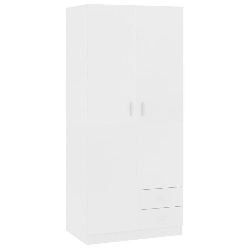 Armario de madera de ingeniería blanco 80x52x180