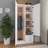 Armario de madera de ingeniería blanco 80x52x180