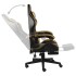 Silla gaming con reposapiés cuero sintético negro y