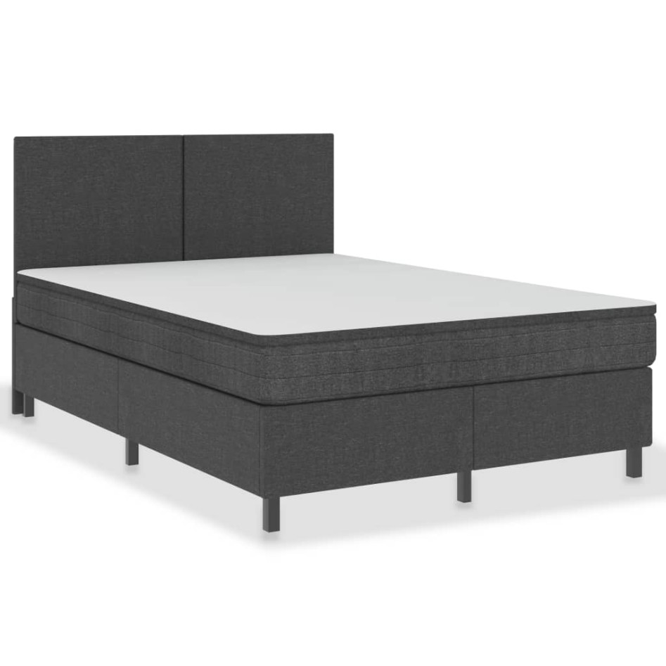 Estructura de cama Box Spring tela gris 140x200
