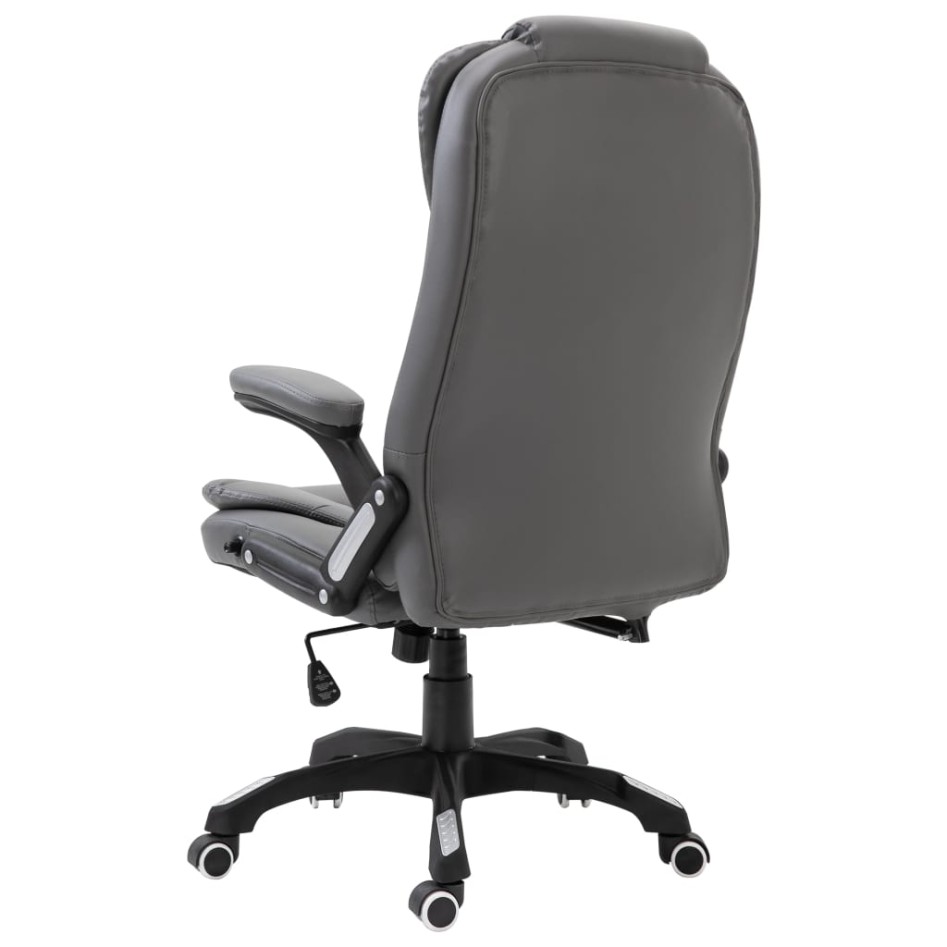 Silla de oficina de cuero sintético gris