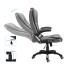 Silla de oficina de cuero sintético gris