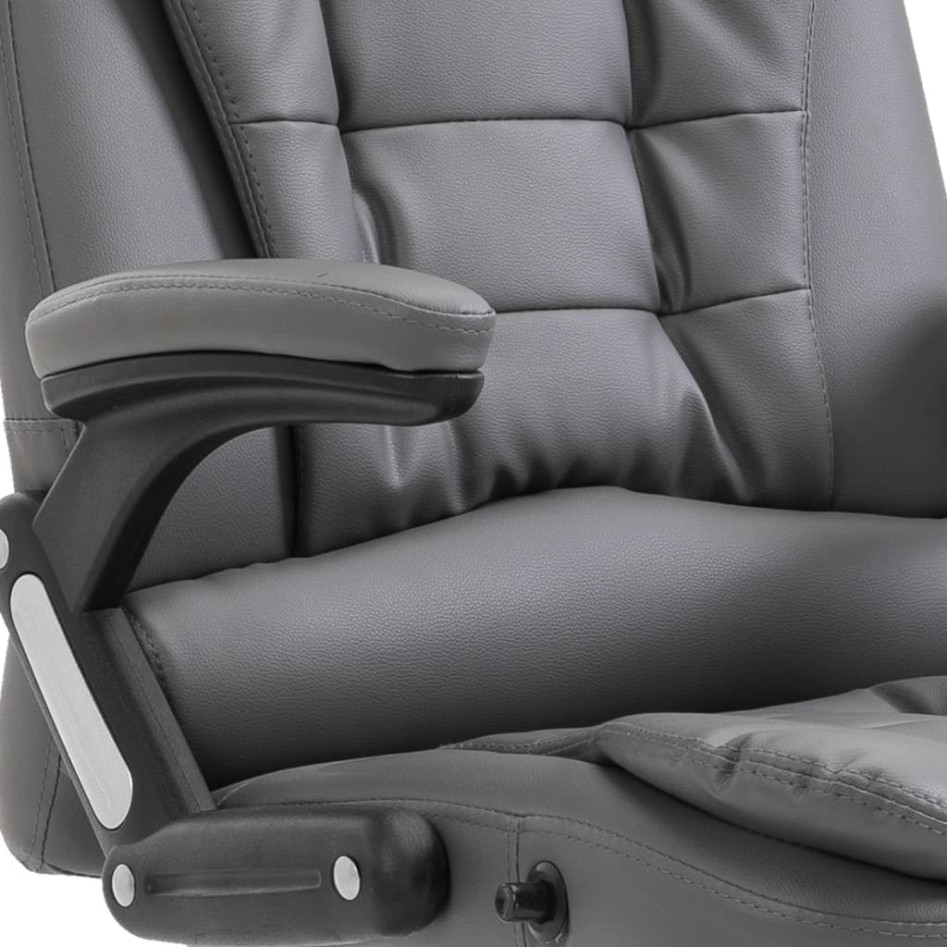 Silla de oficina de cuero sintético gris