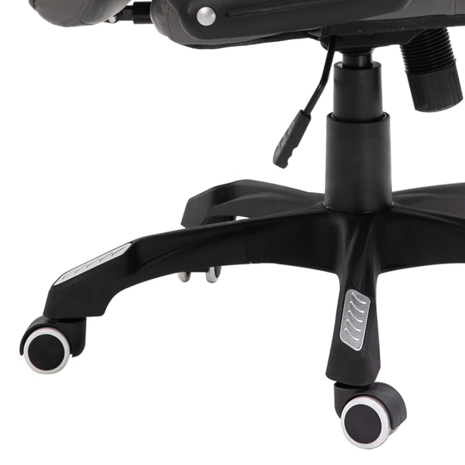 Silla de oficina de cuero sintético gris