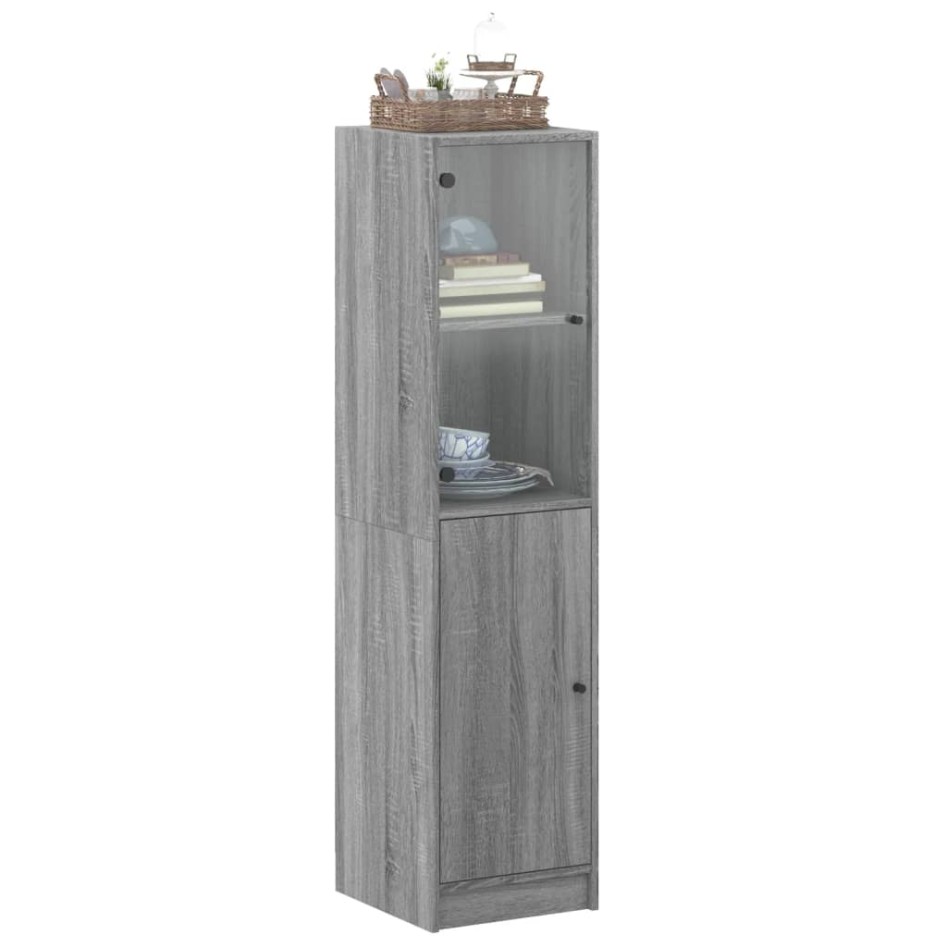 Aparador con puerta de vidrio gris Sonoma 35x37x142