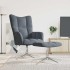 Sillón de relax con taburete terciopelo gris