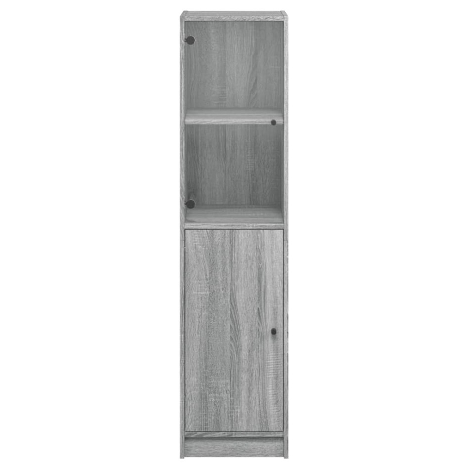 Aparador con puerta de vidrio gris Sonoma 35x37x142