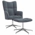 Sillón de relax con taburete terciopelo gris