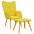 Silla de relajación con reposapiés tela amarillo
