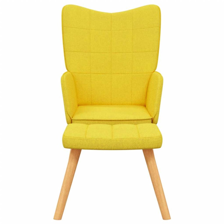 Silla de relajación con reposapiés tela amarillo