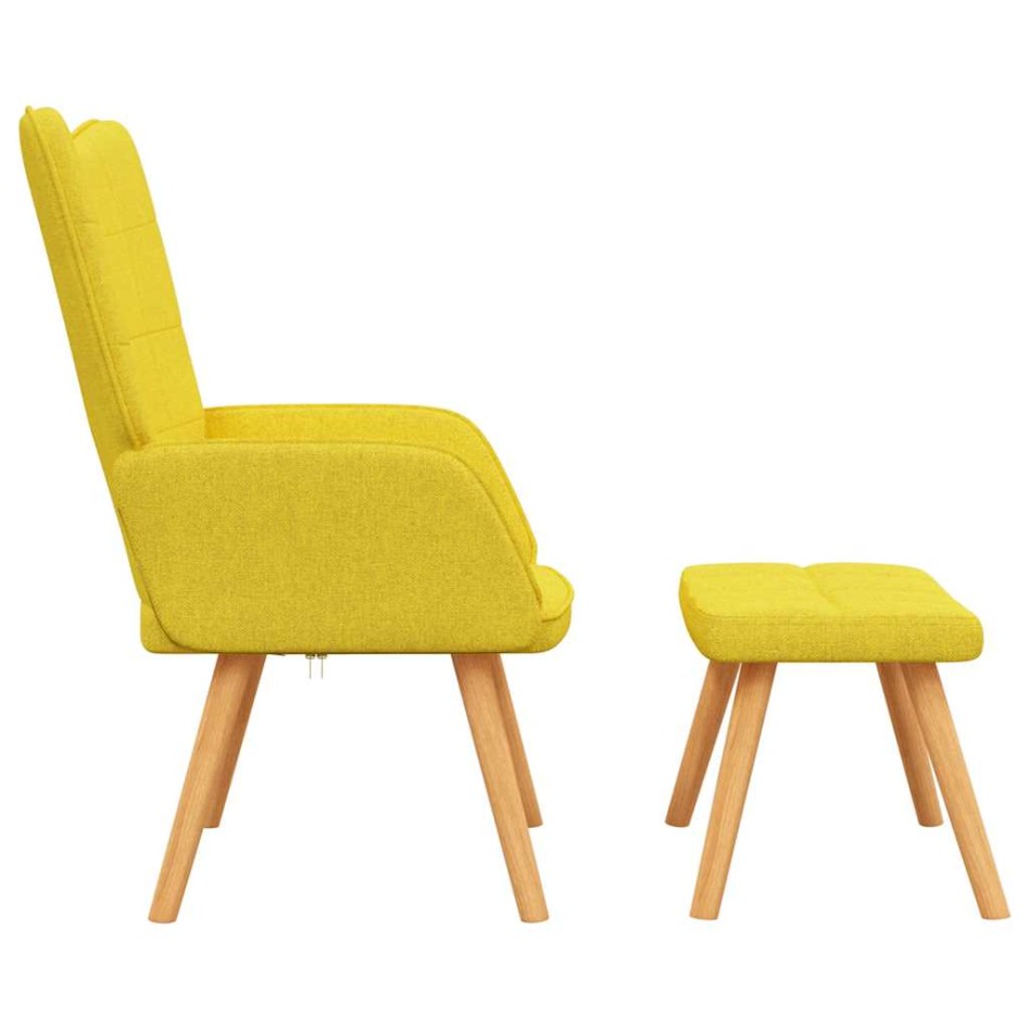 Silla de relajación con reposapiés tela amarillo