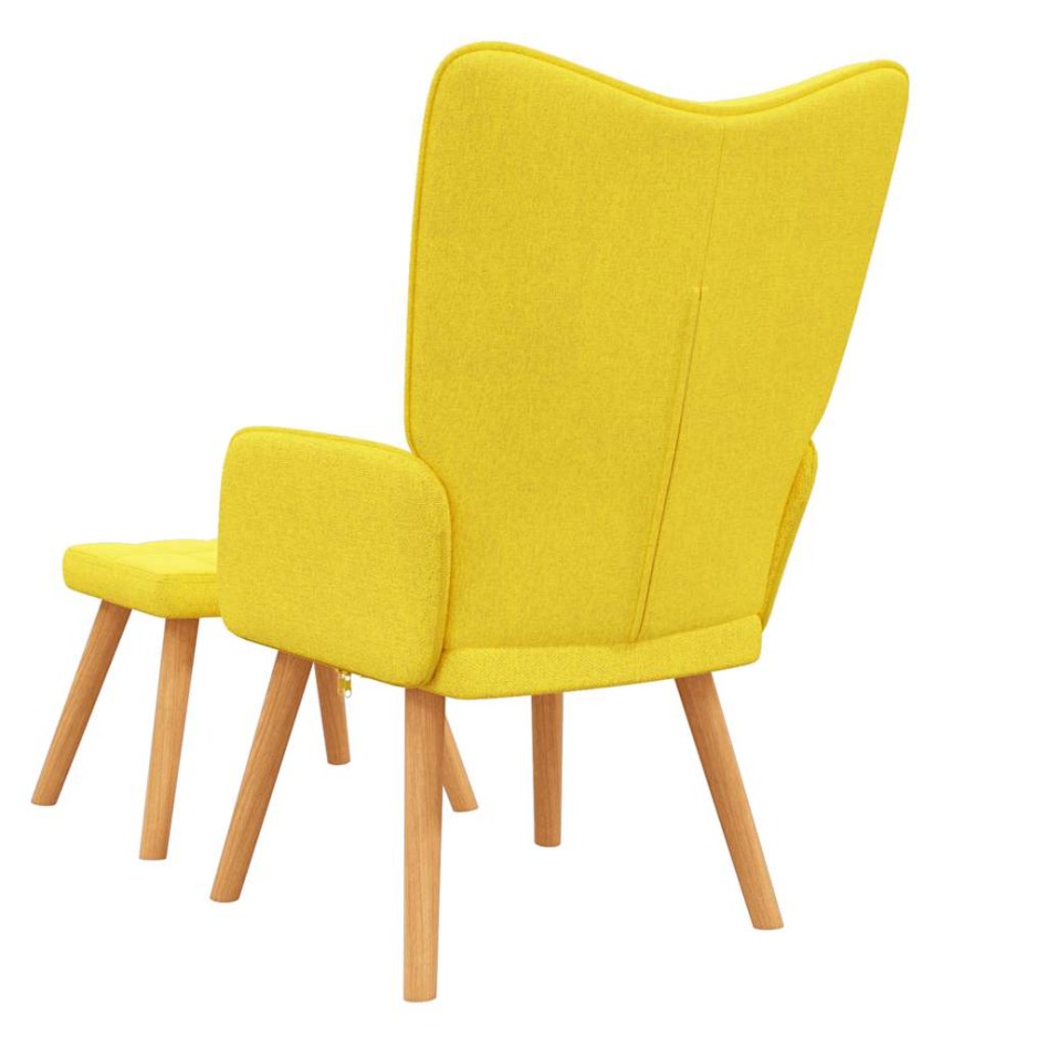 Silla de relajación con reposapiés tela amarillo