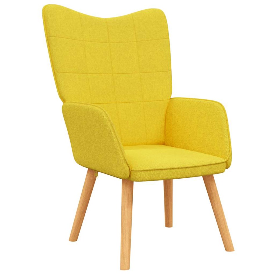 Silla de relajación con reposapiés tela amarillo