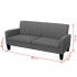 Sofá de 3 plazas 180x65x76 cm gris