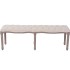 Banco de madera maciza y lino blanco crema 150x40x48
