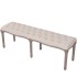 Banco de madera maciza y lino blanco crema 150x40x48
