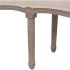 Banco de madera maciza y lino blanco crema 150x40x48
