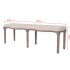 Banco de madera maciza y lino blanco crema 150x40x48
